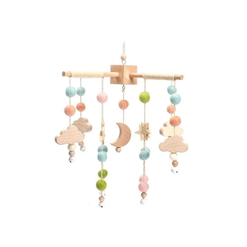 Wooden Hanging Toys Holder Bracket | Baby Rattles For Crib