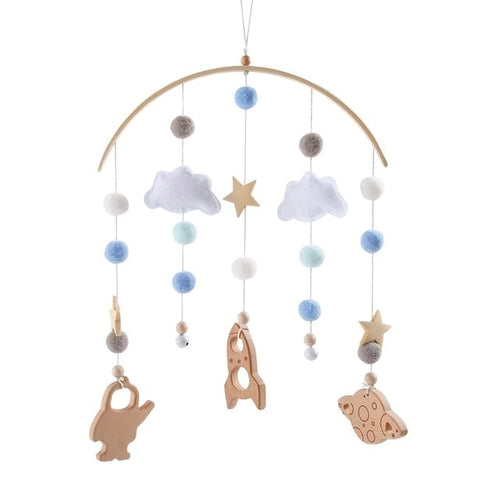 Wooden Hanging Toys Holder Bracket | Baby Rattles For Crib