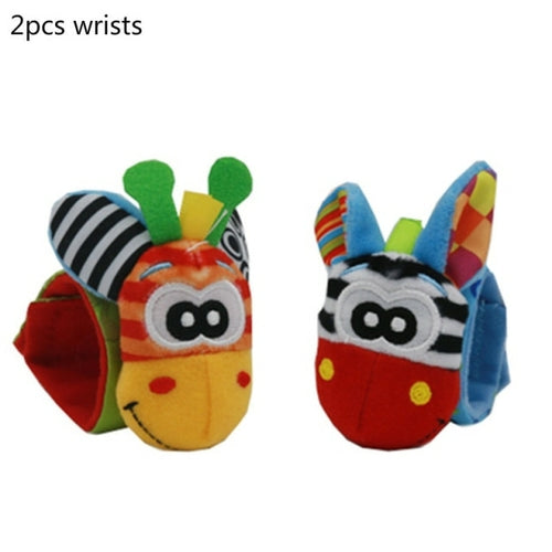 Cartoon Plush Socks With Strap Rattles Baby Toys - 0 12 Months