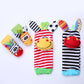 Cartoon Plush Socks With Strap Rattles Baby Toys - 0 12 Months