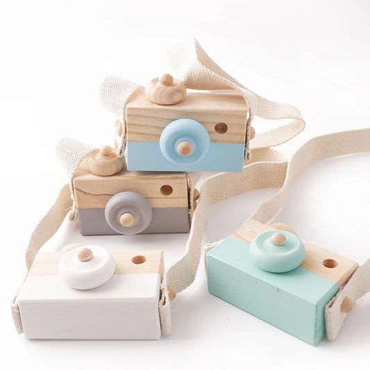 Let's make 1PC Baby Wooden Toy Camera Fashion Pendant Baby Kids