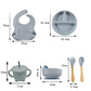 Baby 6 Piece Feeding Set with Bowl, Bib and Spoon