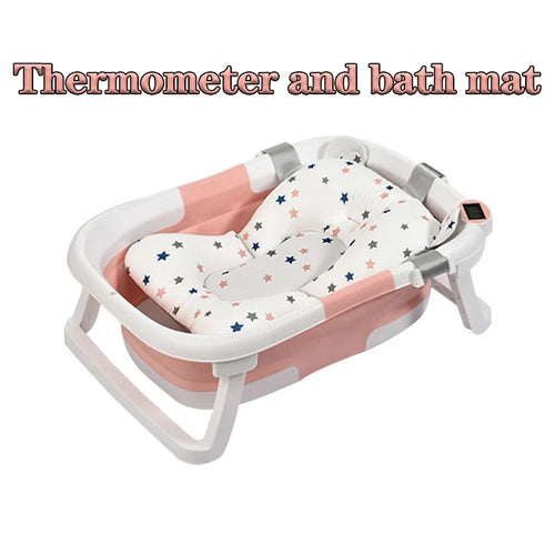 Real-time Temperature - Silicone Baby Bathtub - Non-Slip