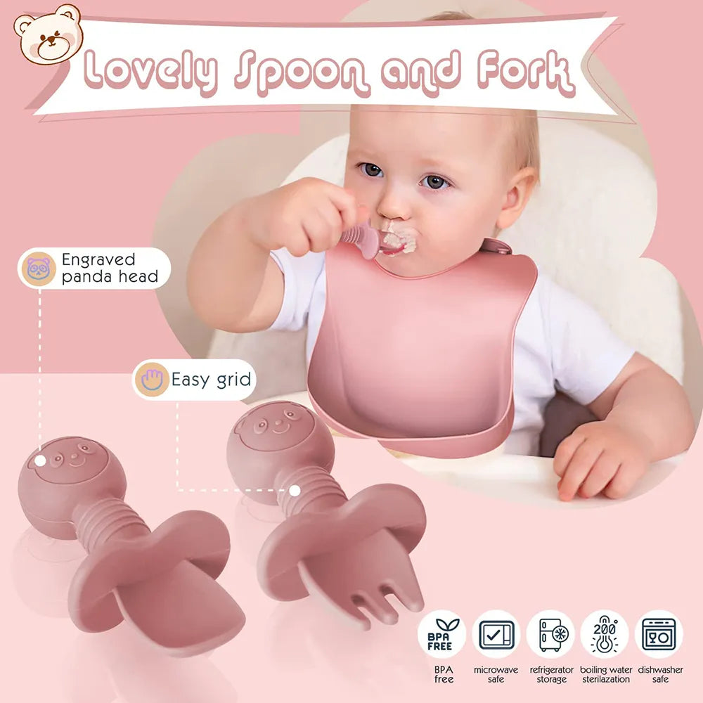 Baby 6 Piece Feeding Set with Bowl, Bib and Spoon