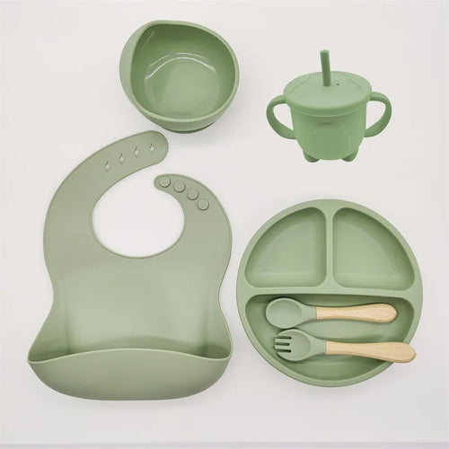 Baby 6 Piece Feeding Set with Bowl, Bib and Spoon