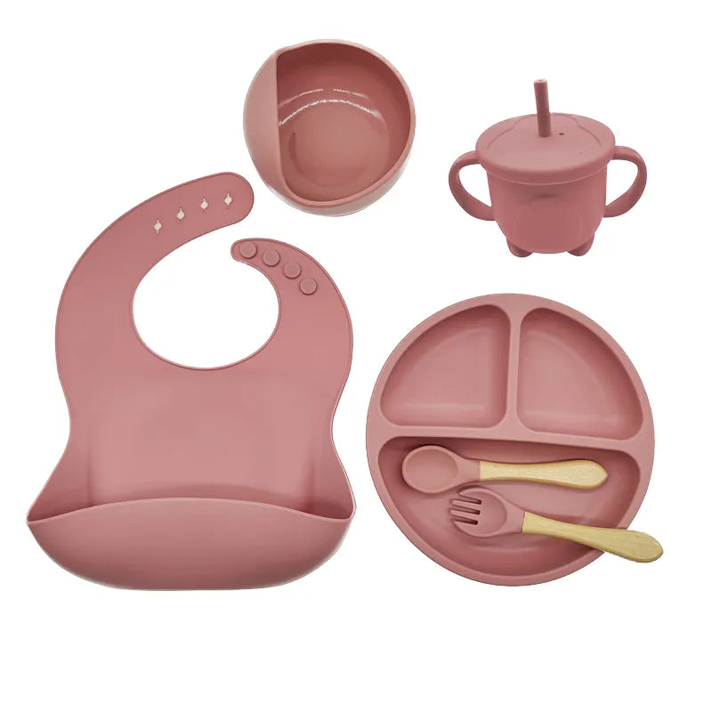 Baby 6 Piece Feeding Set with Bowl, Bib and Spoon